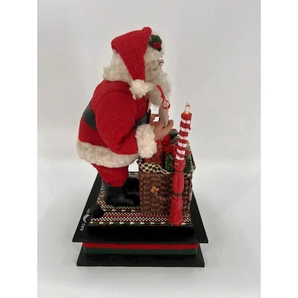 Santa Musical Scene Holiday Creations 1993 Toy Shop Bag Of Presents w/ Light 12” - Picture 5 of 10